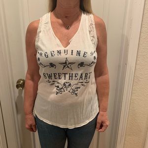 Tank with lace detail